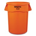 Rubbermaid Commercial 32 gal Round Cylinder Trash Can, Orange, Open Top, Resin 2119308
